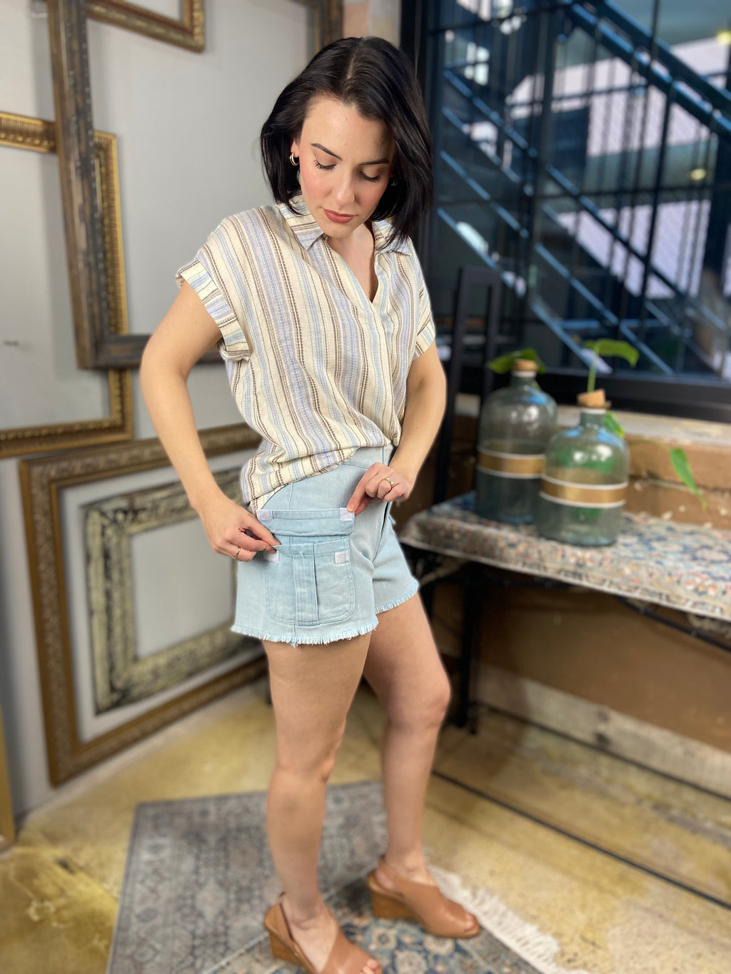 Esme Pale Blue Jean Shorts