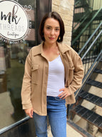 Georgie Oatmeal Textured Shacket