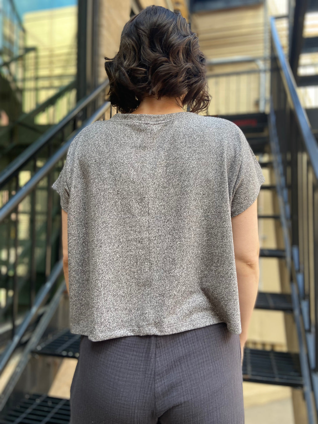 Ramona Black Oversized Cropped Top - MK Threads Boutique