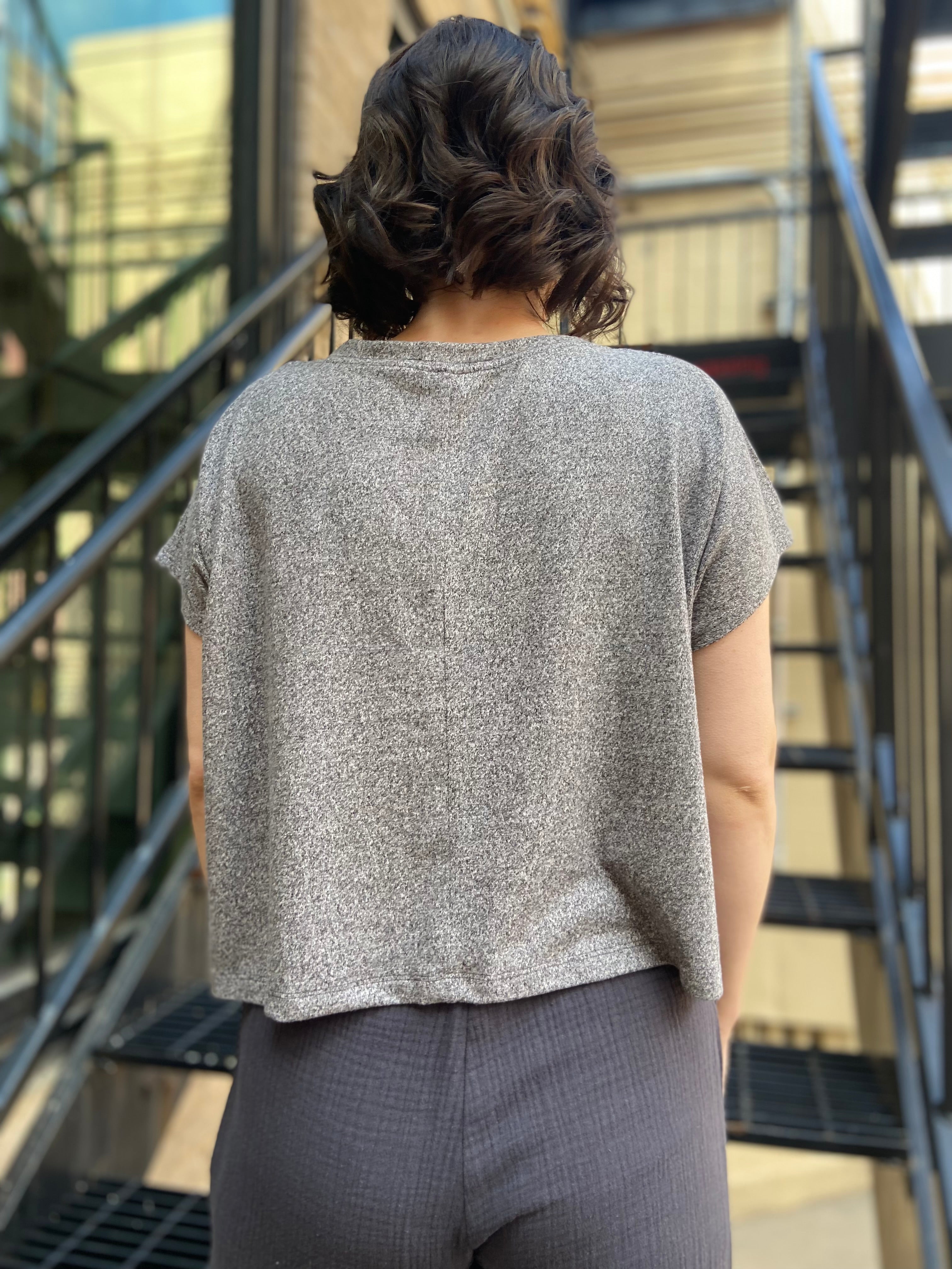 Ramona Black Oversized Cropped Top - MK Threads Boutique