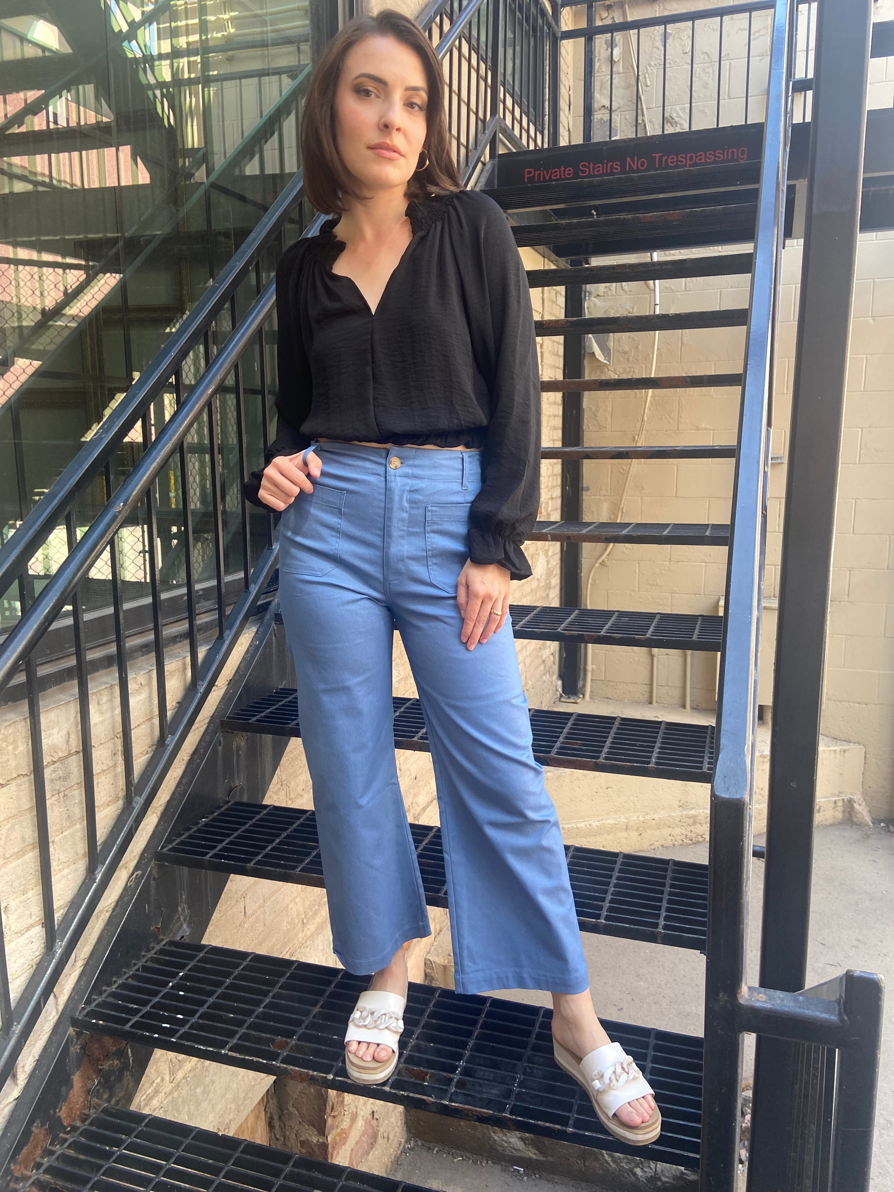 Petra Denim Wide Leg Cropped Pants - MK Threads Boutique
