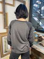 Olander Charcoal Wide Crew Neck Long Sleeve