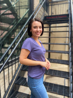 Jess Classic Blue V Neck Tee