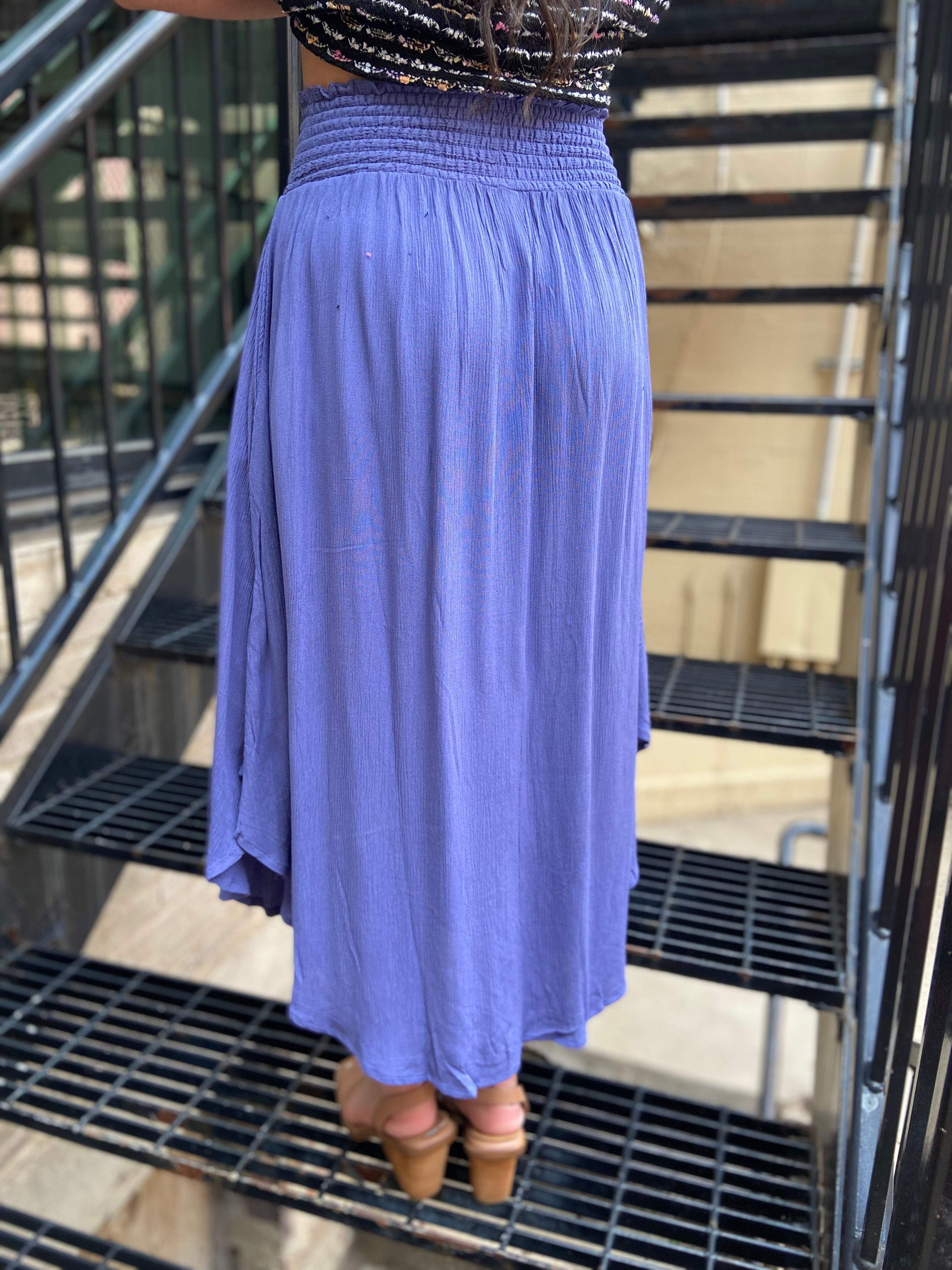 Marco Purple Flowy Midi Skirt - MK Threads Boutique