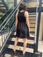 Aneza Black Square Neck Mini Dress