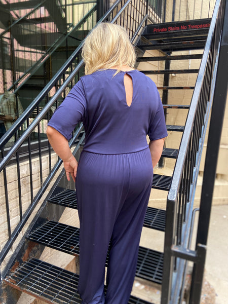 Catalina Navy Plus Size Jumpsuit