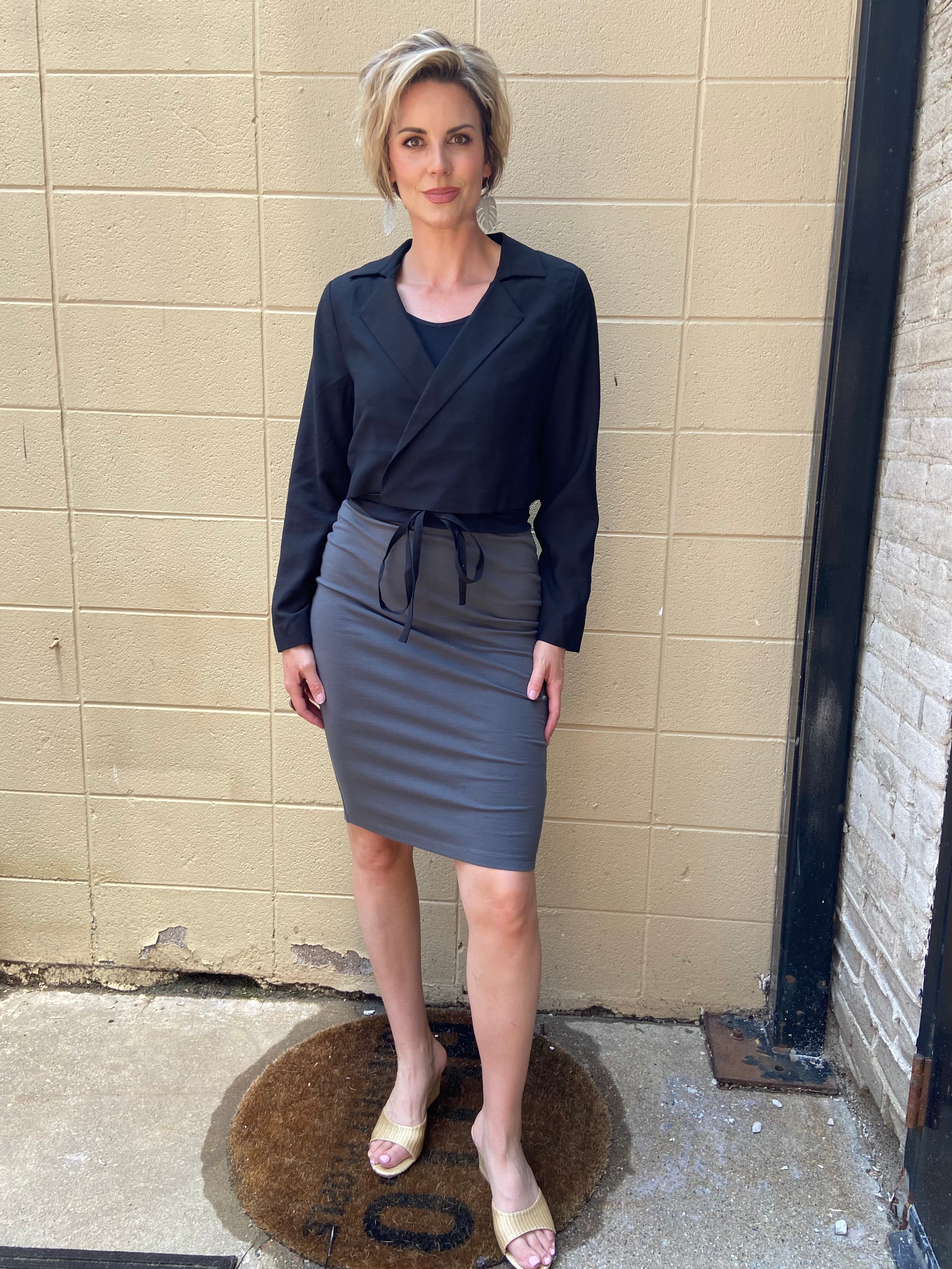 Cassie Gray Spandex Pencil Skirt - MK Threads Boutique