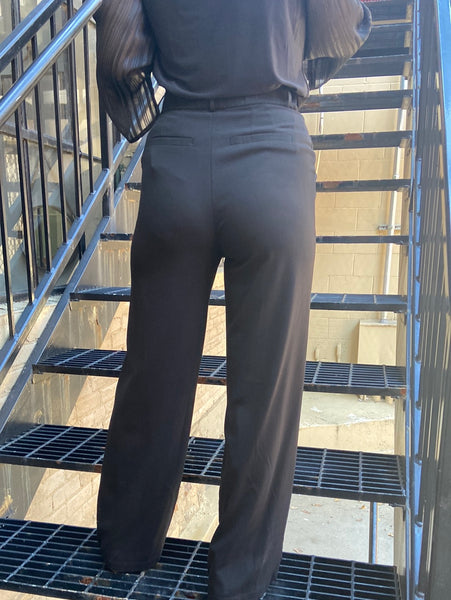 April Black Wide Leg Trousers