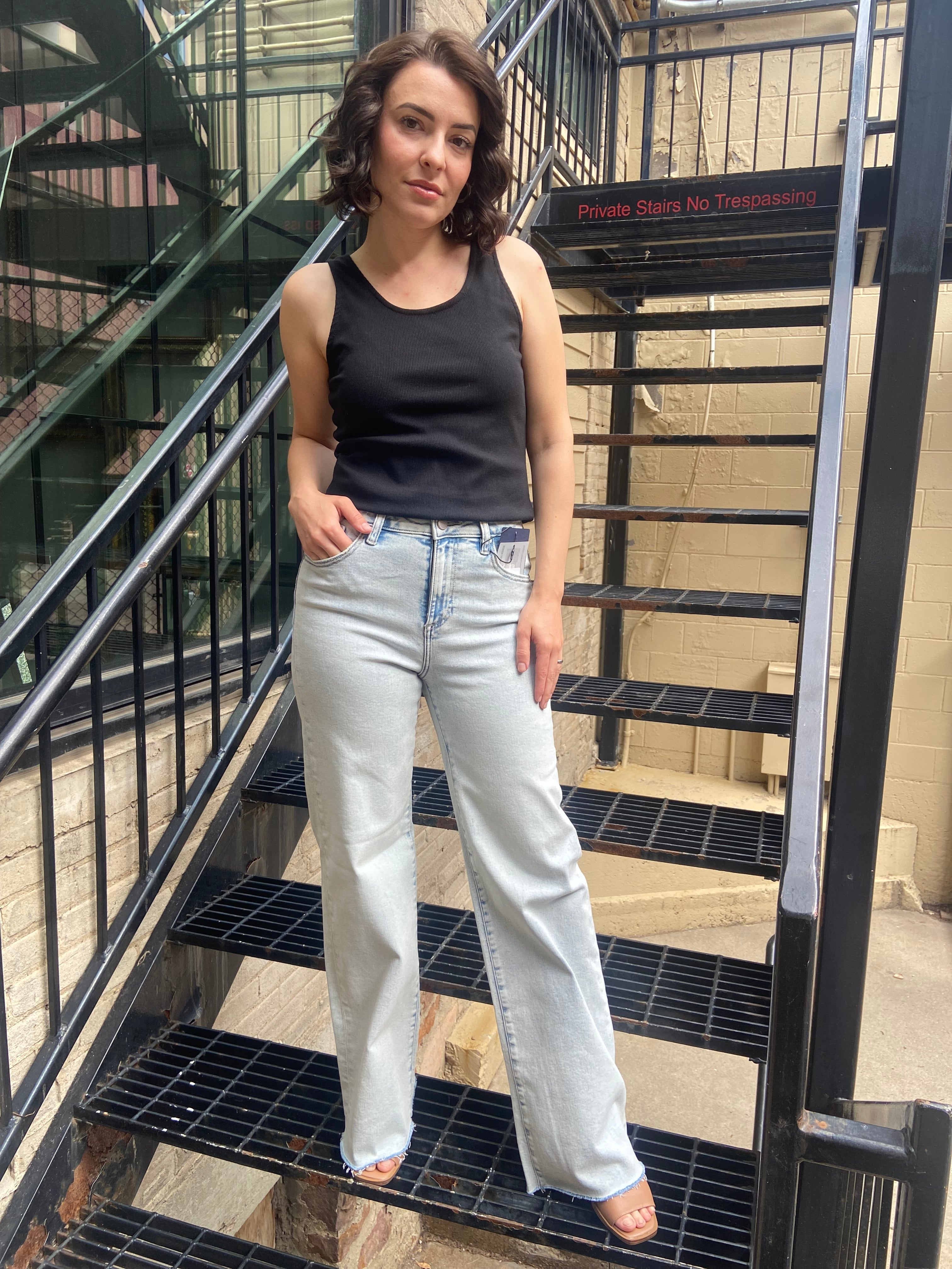 Stan Light Wash High Waisted Wide Leg Risen Jeans