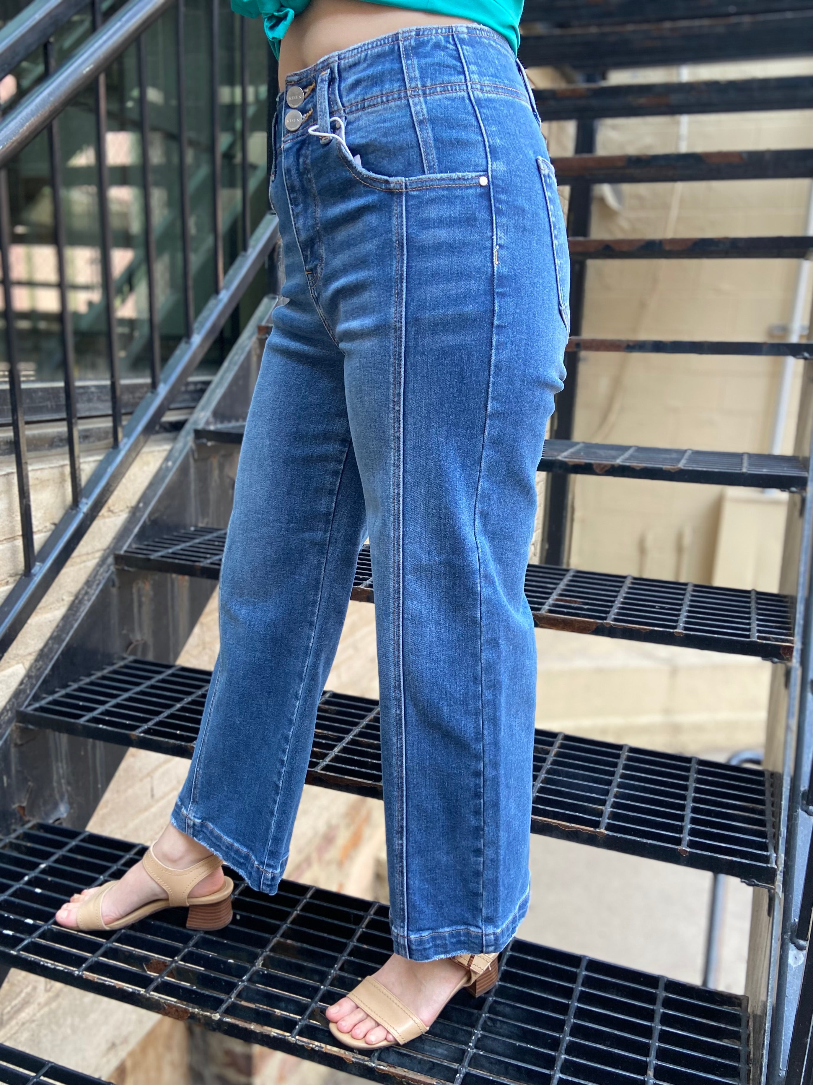 Paige High Waisted Cropped Risen Jeans