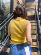 Ally Yellow Sleeveless Sweater Vest - MK Threads Boutique
