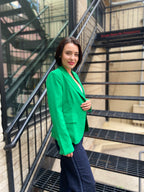 Saffron Green Front Button Blazer