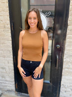 Briar Camel Open Back Tank Top