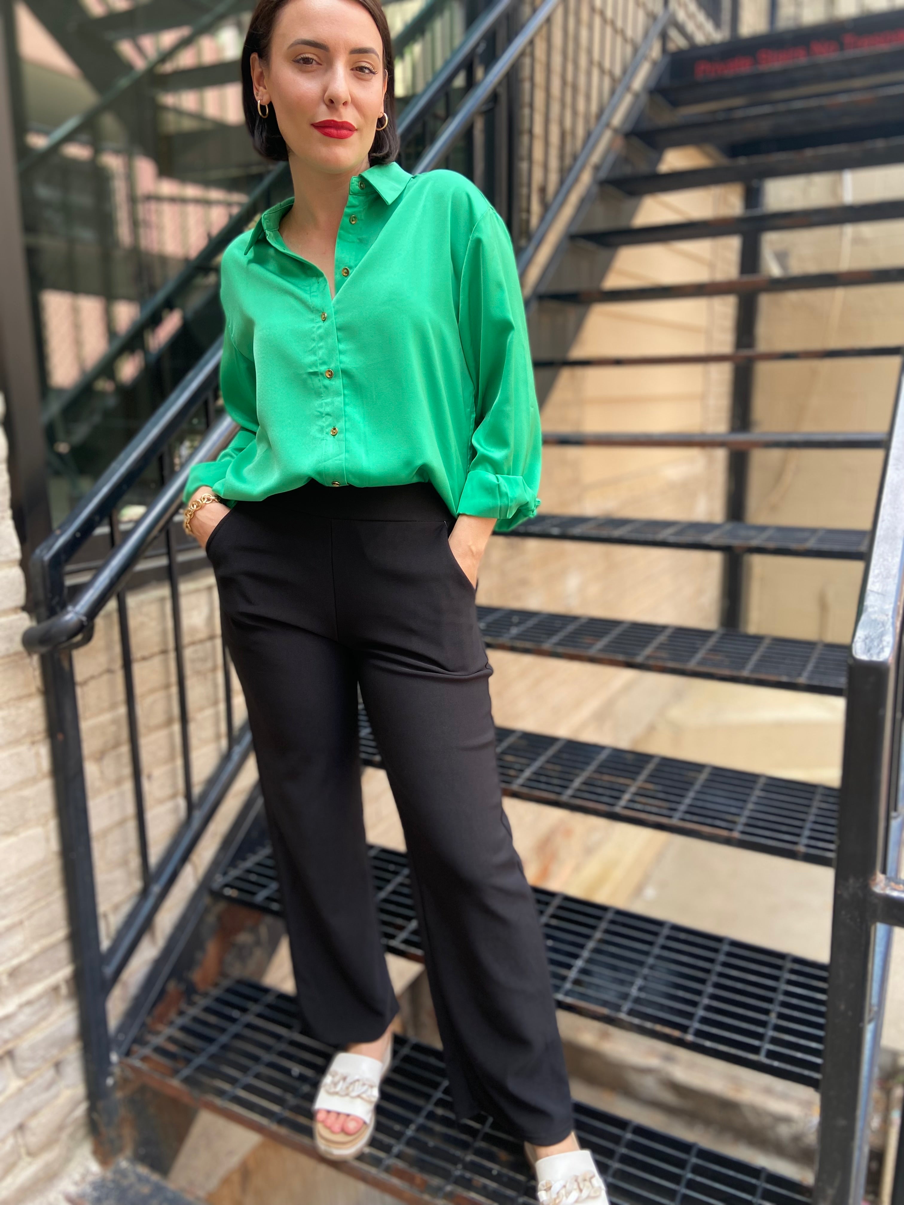 Scarlett Black Scuba Straight Leg Pants