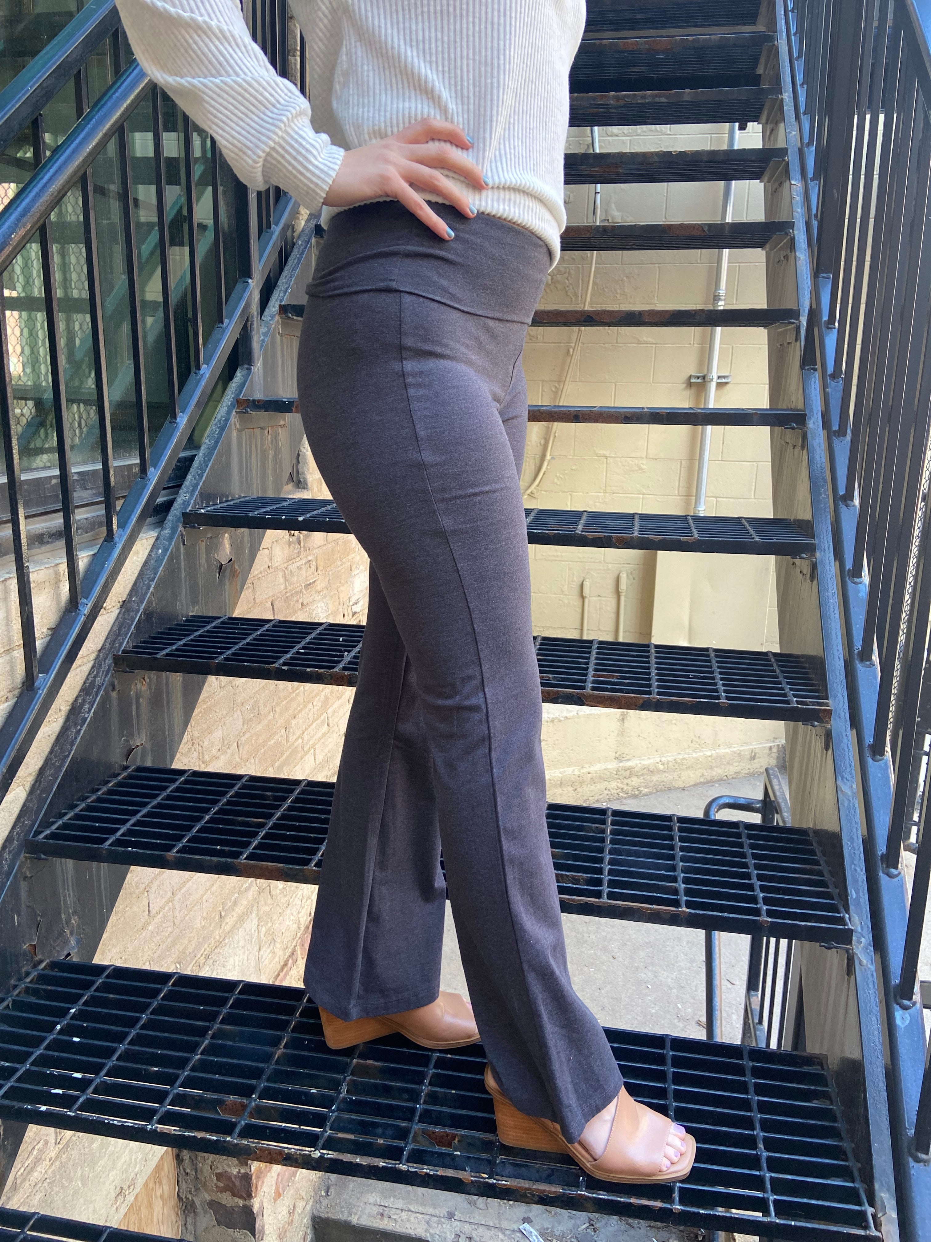 Annie Charcoal Fold Over Leggings - MK Threads Boutique