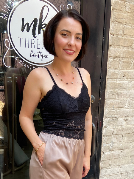 Rue Black Lace Layering Tank Top