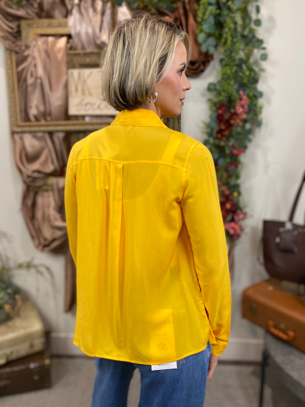 Dae Yellow Long Sleeve Button Up