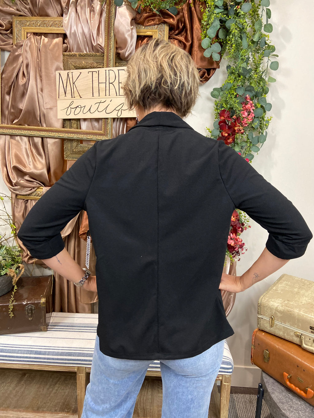 Vinny Black Shawl Blazer