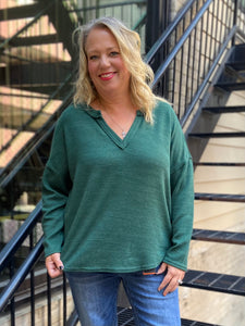 Collins Forest Green Plus Size Knit Top