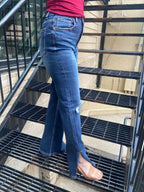Courtney Dark Wash Flared Risen Jeans - MK Threads Boutique