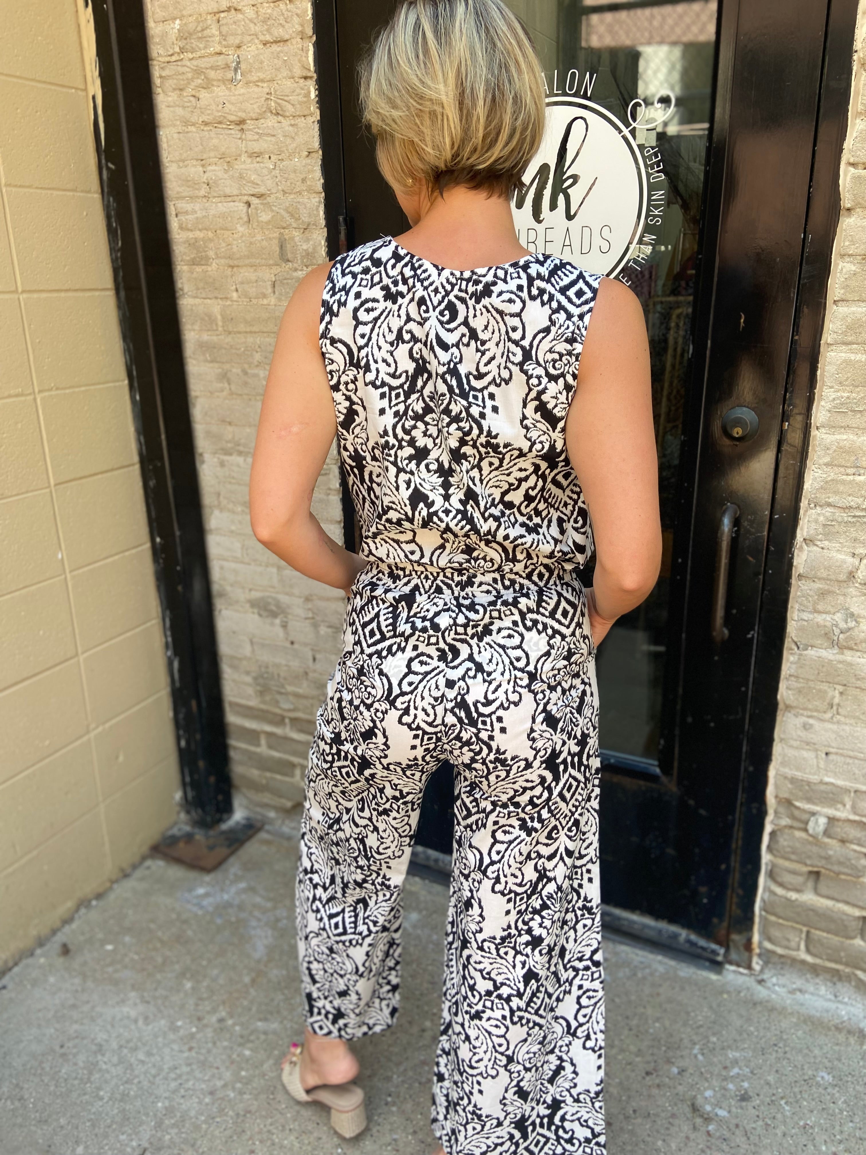 Esme Black & White Pattern Top