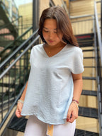 Stacy Light Blue Oversized T Shirt