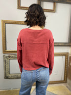 Ria Clay Light Weight Ribbed Sweater - MK Threads Boutique