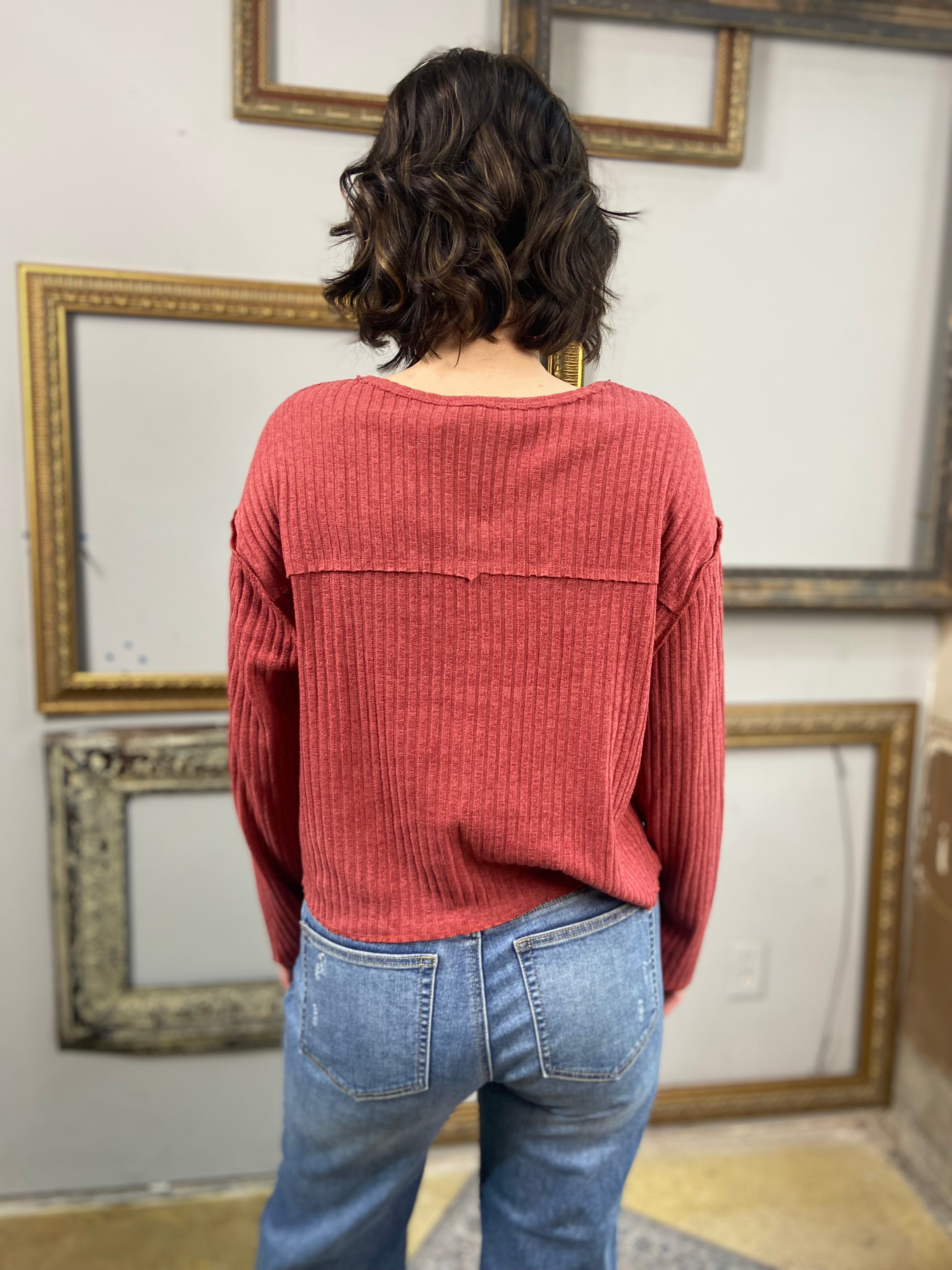 Ria Clay Light Weight Ribbed Sweater - MK Threads Boutique