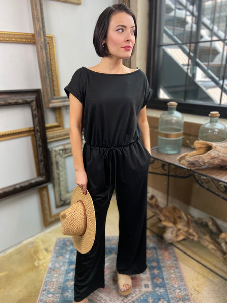 Aero Black Wide Leg Jumpsuit