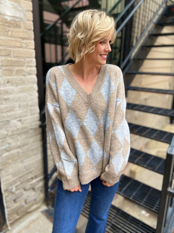 Savannah Diamond Pattern Sweater