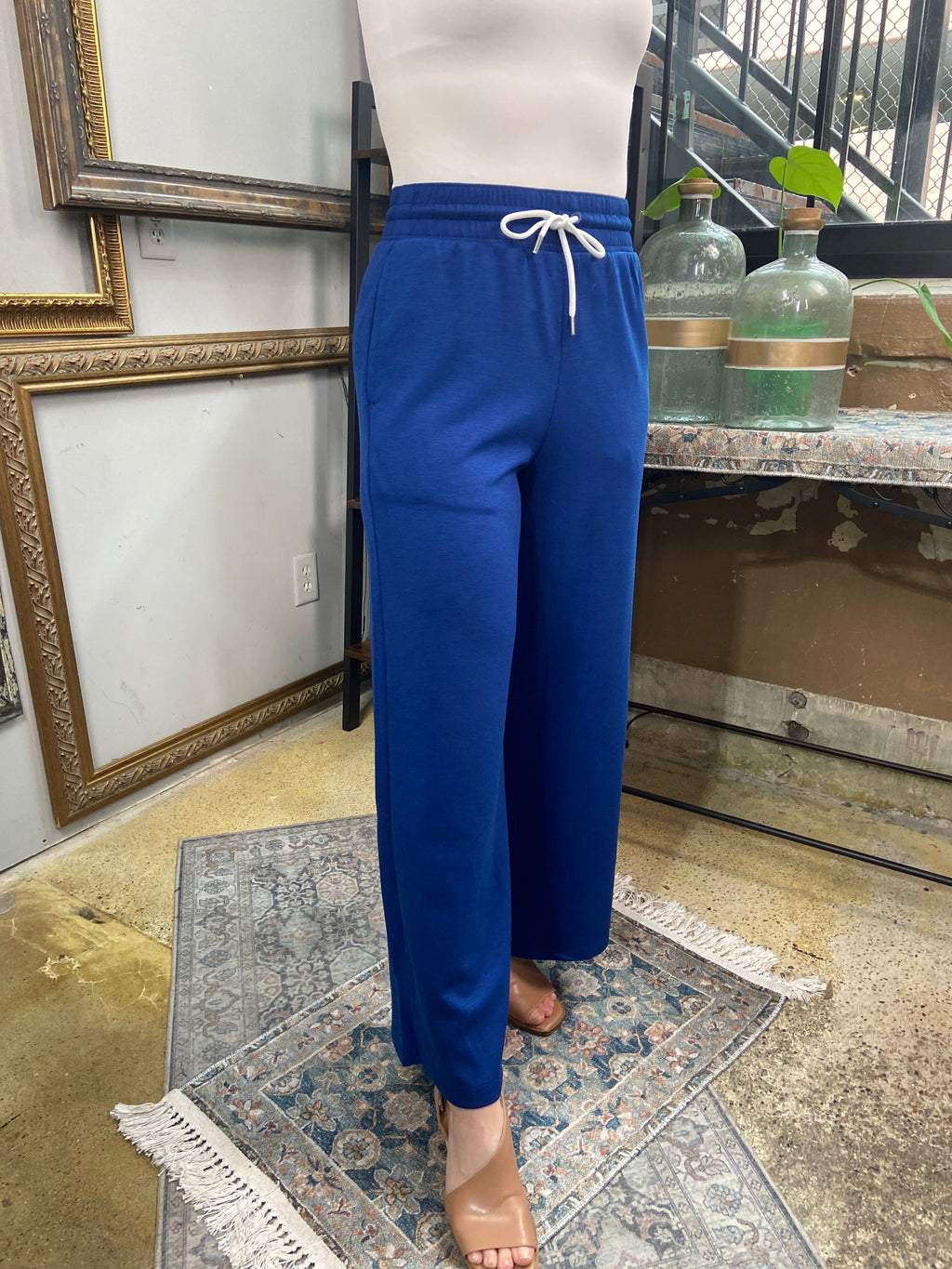 Romi Light Navy Scuba Drawstring Pants - MK Threads Boutique