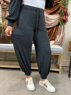 Kayla Charcoal Soft Risen Joggers