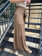 Kathy Brown Wide Leg Tiered Pants - MK Threads Boutique