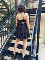 Katie Black Button Down Mini Dress - MK Threads Boutique