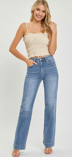 Belle Medium High Rise Straight Risen Jeans