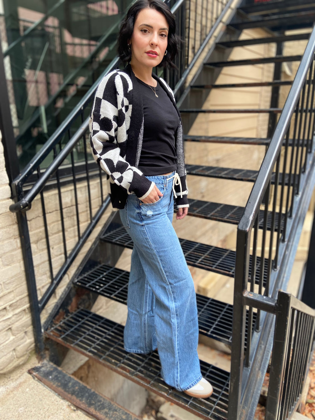 Oren Medium Wash Tie Waist Wide Leg EnJeans