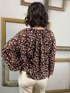 Reid Brown Floral Long Sleeve Blouse - MK Threads Boutique