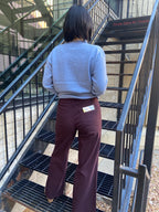 Anna Dark Berry High Rise Wide Leg Jeans