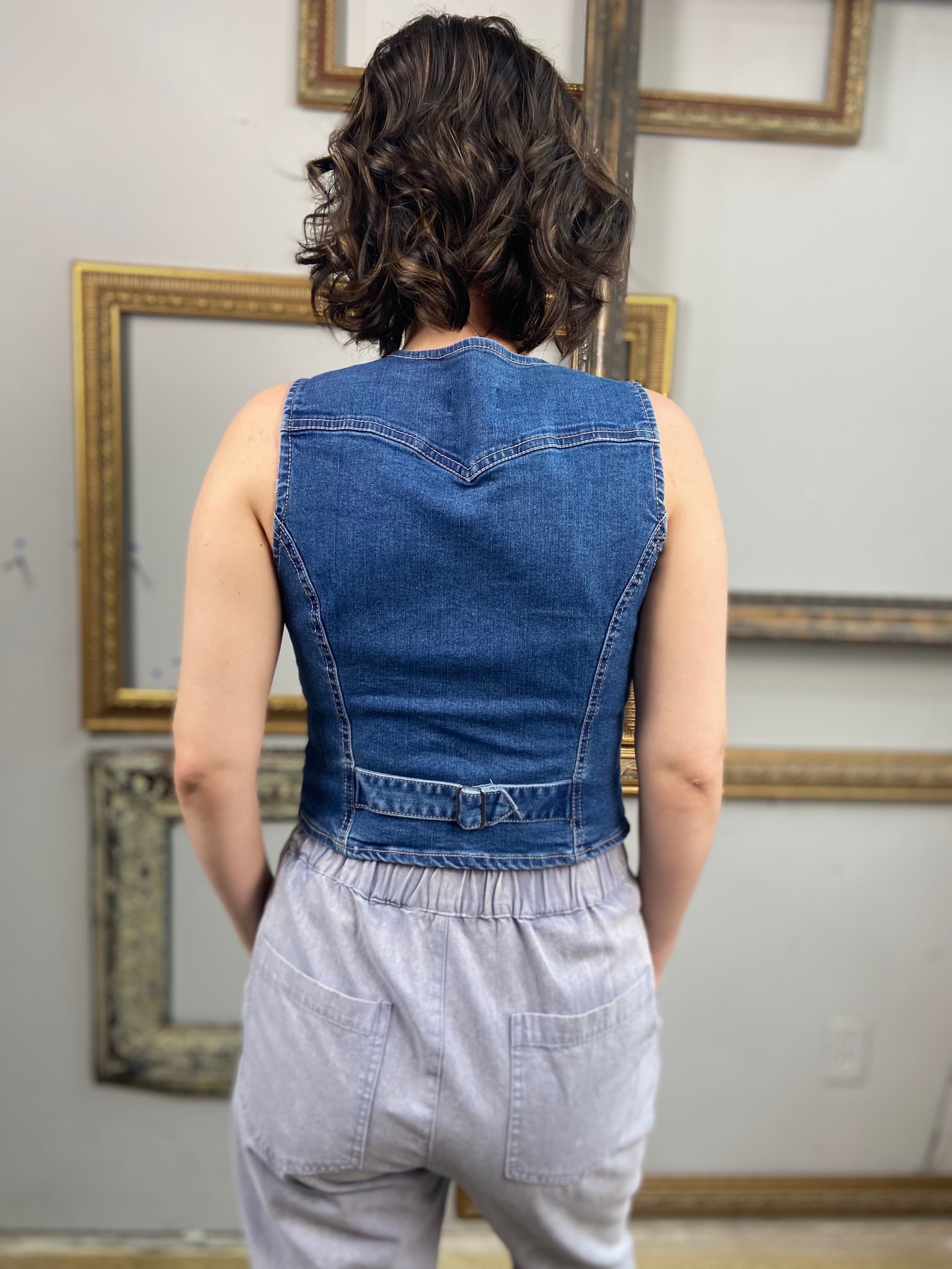 Jude Denim Button Vest - MK Threads Boutique