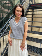 Caroline Varsity Style Sweater Vest