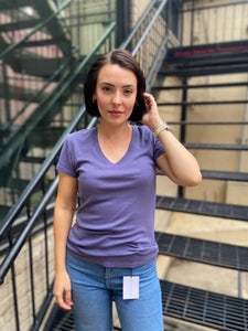 Jess Classic Blue V Neck Tee