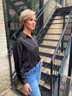 Alexi Black Silk Button up
