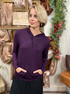 Nancy Dark Purple Hooded Sweater