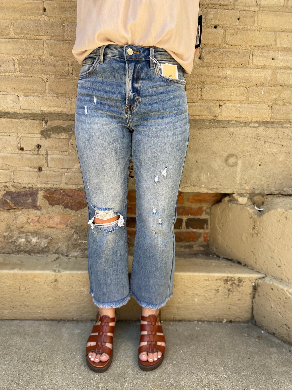 Freya Medium Wash High Rise Bootcut Risen Jeans - MK Threads Boutique
