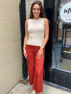 Elle Khaki Knit Tank Top