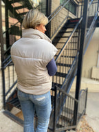 Angela Cement Oversized Puffer Vest