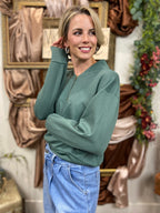 Joan Green Scuba Half Zip Sweater