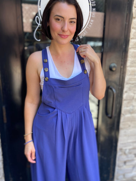 Kateline Dusty Blue Knit Jumpsuit