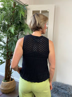 Cole Black Sleeveless Crochet Top - MK Threads Boutique
