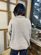 Riley Heather Gray Knit Half Zip Sweater